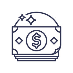 Stack of money with dollar sign symbolizing wealth and prosperity.