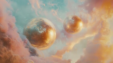 dynamic holographic orbs with dreamy tones, futuristic and ethereal design, artistic and vibrant composition perfect for abstract and modern visuals