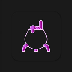 Filled outline Witch cauldron icon isolated on black background. Happy Halloween party. Flat filled outline style with shadow. Vector