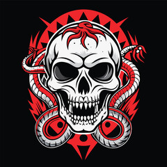 Fototapeta premium skull with octopus design