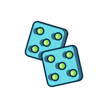 recommend clip art: Filled outline Game dice icon isolated on white background. Casino gambling. Flat filled outline style with shadow. Vector