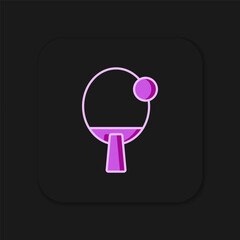 Filled outline Racket for playing table tennis icon isolated on black background. Flat filled outline style with shadow. Vector