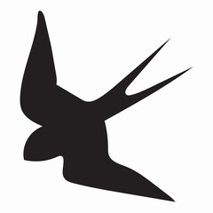 Fototapeta premium beautiful outline of a bird sitting on stick in vector on white background 