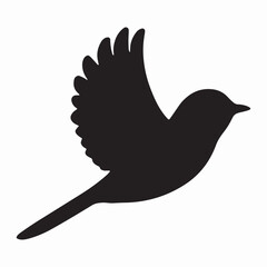 beautiful outline of a bird sitting on stick in vector on white background
