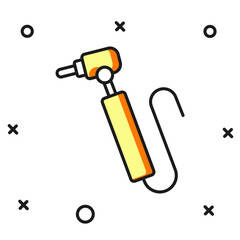 Filled outline Tooth drill icon isolated on white background. Dental handpiece for drilling and grinding tools. Flat filled outline style with shadow. Vector