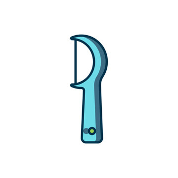 recommend clip art: Filled outline Dental floss icon isolated on white background. Flat filled outline style with shadow. Vector