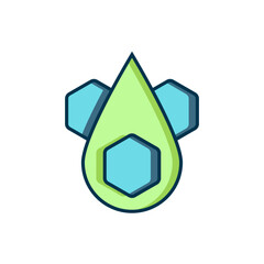 Obraz premium Filled outline Honeycomb icon isolated on white background. Honey cells symbol. Sweet natural food. Flat filled outline style with shadow. Vector