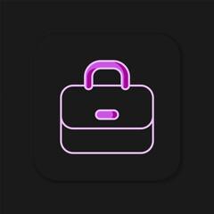Filled outline Briefcase icon isolated on black background. Business case sign. Business portfolio. Flat filled outline style with shadow. Vector