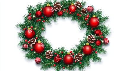 Christmas wreath isolated on white background