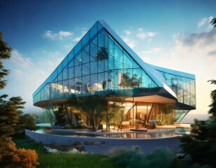 Exterior of a contemporary office building with a clean and sleek appearance