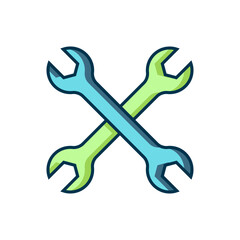 Filled outline Wrench spanner icon isolated on white background. Spanner repair tool. Service tool symbol. Flat filled outline style with shadow. Vector