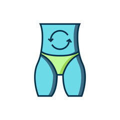 Filled outline Metabolism of human organism icon isolated on isolated on white background. Digestion, metabolic system and hormones concept. Flat filled outline style with shadow. Vector