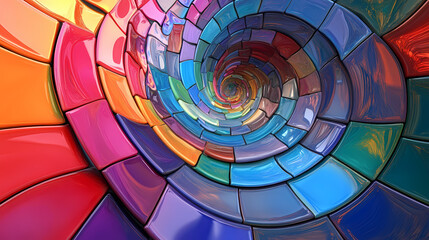 Obraz premium Abstract rainbow mosaic tile art. Mosaic. Illustration