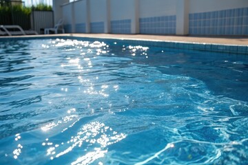 Obraz premium Sparkling Aqua A Close-Up View of a Swimming Pool's Surface