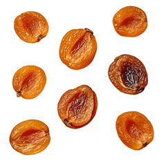dried apricots on transparent background