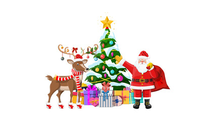 Christmas Santa Claus Vector Illustration in White Background Perfect for Holiday Cards and Seasonal Decor.