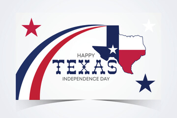 Texas Independence Day Banner. Happy Texas Independence Day March 2nd Background Template. Freedom Holiday Banner With Texas Flag Red and Blue Background for Website, Header, Cover, invitation card