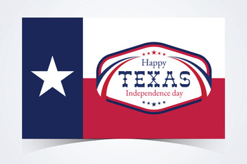 Texas Independence Day Banner. Happy Texas Independence Day March 2nd Background Template. Freedom Holiday Banner With Texas Flag Red and Blue Background for Website, Header, Cover, invitation card