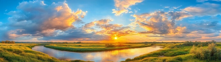 Fototapeta premium Captivating Time-Lapse Scene Showcasing Natural Beauty and Dynamic Change in Landscape Over Time