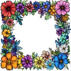 Creative 2D Doodle Floral Illustrations Text Space for Versatile Designs, Greeting Cards, Invitations