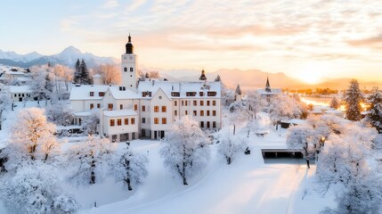 A historic castle surrounded by snow, attracting history and culture enthusiasts during winter