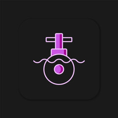 Filled outline Submarine icon isolated on black background. Military ship. Flat filled outline style with shadow. Vector