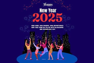  Illustrative Playful Happy New Year 2025 