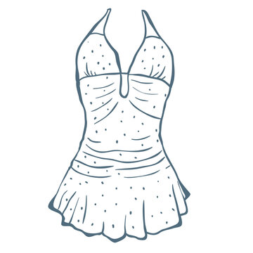 recommend clip art: Line Art Illustration of Beach Dress. Vector Graphic.