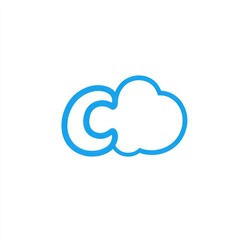 Cloud computing letter C icon.