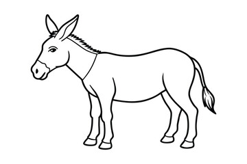 Donkey line art vector art illustration