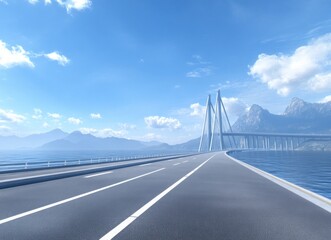 Stunning Highway Bridge Over Water Landscape