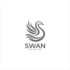 Creative swan logo design vector