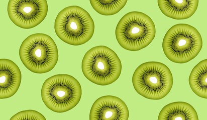 Kiwi fruits seamless pattern background