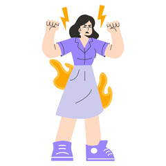 Young Businesswoman. Flat Vector Illustration