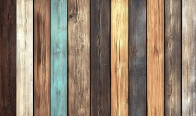 Obraz premium Reclaimed wood pallet background with varied tones, rustic and industrial