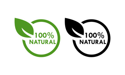 100 percen natural design logo template illustration