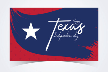 Texas Independence Day Banner. Happy Texas Independence Day March 2nd Background Template. Freedom Holiday Banner With Texas Flag Red and Blue Background for Website, Header, Cover, invitation card