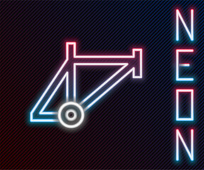 Glowing neon line Bicycle frame icon isolated on black background. Colorful outline concept. Vector