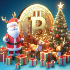 Santa, Bitcoin, Gifts and Family Fun, Christmas