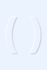 ( ) round brackets on light blue background