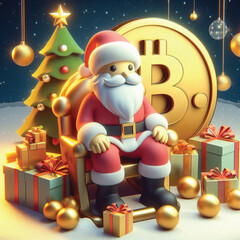 Santa, Bitcoin, Gifts and Family Fun, Christmas