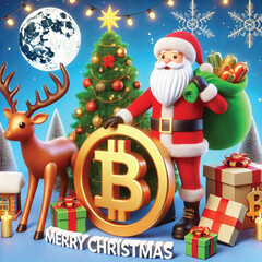 Santa, Bitcoin, Gifts and Family Fun, Christmas