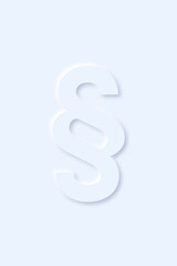 § section sign on light blue background