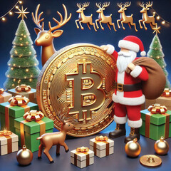Santa, Bitcoin, Gifts and Family Fun, Christmas