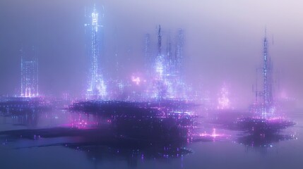 AI Neural Network Data Flow Concept Artwork