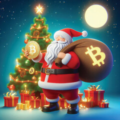 Santa, Bitcoin, Gifts and Family Fun, Christmas
