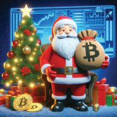 Santa, Bitcoin, Gifts and Family Fun, Christmas