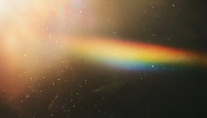 Abstract Light Refraction on Black Background. Spectrum of Rainbow Colors Blurred by Lens Flare, Featuring Vibrant Red, Orange, Green, and Blue Hues in a Soft, Ethereal Glow