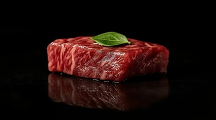 Delicious Wagyu Sushi Nigiri on Black Background