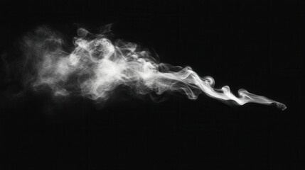 Obraz premium White smoke on a black background, horizontal composition, AI-generated
